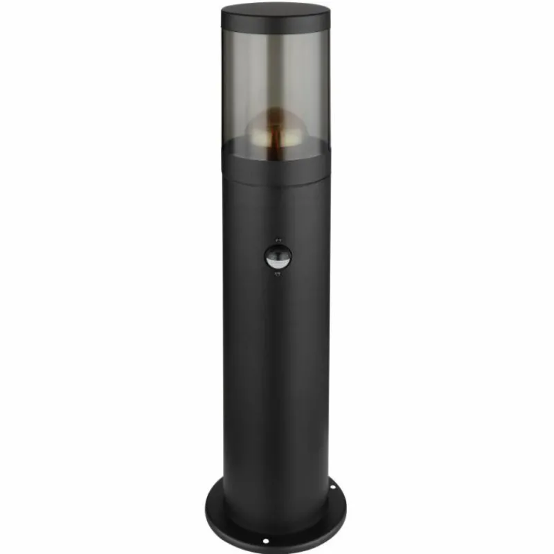 Suspension Verre Fumé-Luminaires Globo Lighting Borne lumineuse Globo XELOO Noir, 1 lumière, Détecteur de mouvement