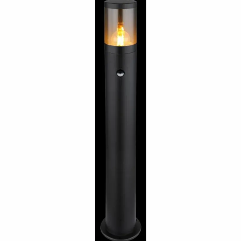 Suspension Verre Fumé-Luminaires Globo Lighting Borne lumineuse Globo XELOO Noir, 1 lumière, Détecteur de mouvement