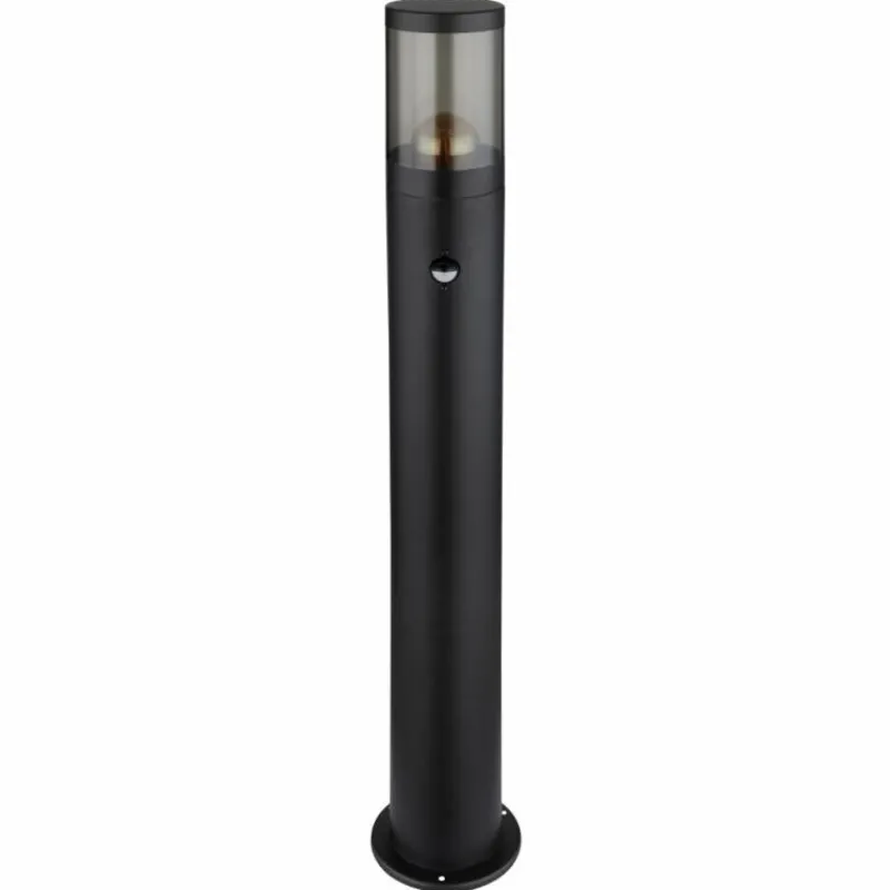 Suspension Verre Fumé-Luminaires Globo Lighting Borne lumineuse Globo XELOO Noir, 1 lumière, Détecteur de mouvement