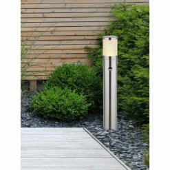 Luminaires Globo Lighting Borne lumineuse Globo XELOO Argenté, 1 lumière, Détecteur de mouvement