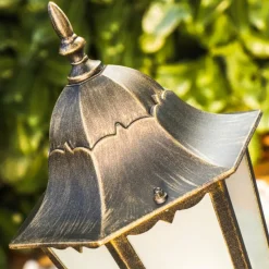 Luminaires Rustiques-hofstein Borne lumineuse Hongkong Frost Bronze, Or, 1 lumière