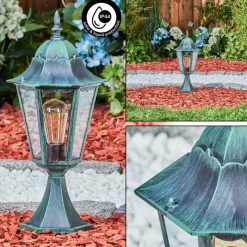 Luminaires Rustiques-hofstein Borne lumineuse Hongkong Vert, Noir, 1 lumière