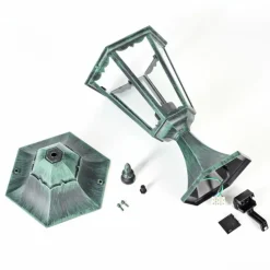 Luminaires Rustiques-hofstein Borne lumineuse Hongkong Vert, Noir, 1 lumière