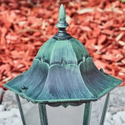 Luminaires Rustiques-hofstein Borne lumineuse Hongkong Vert, Noir, 1 lumière