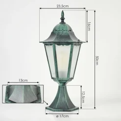 Luminaires Rustiques-hofstein Borne lumineuse Hongkong Vert, Noir, 1 lumière