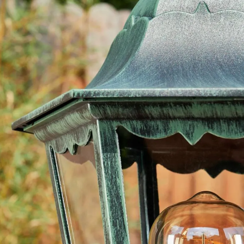 Luminaires Rustiques-hofstein Borne lumineuse Hongkong Vert, Noir, 1 lumière