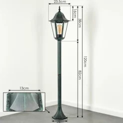 Luminaires Rustiques-hofstein Borne lumineuse Hongkong Vert, Noir, 1 lumière