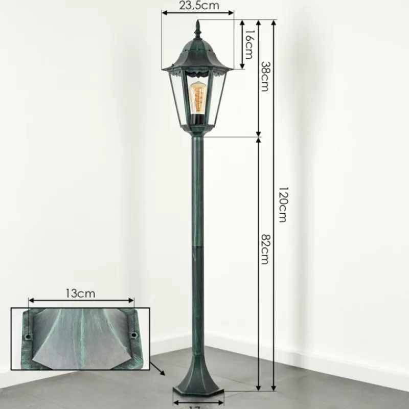 Luminaires Rustiques-hofstein Borne lumineuse Hongkong Vert, Noir, 1 lumière