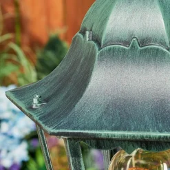 Luminaires Rustiques-hofstein Borne lumineuse Hongkong Vert, Noir, 1 lumière