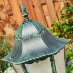 Luminaires Rustiques-hofstein Borne lumineuse Hongkong Vert, Noir, 1 lumière