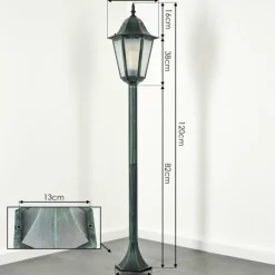 Luminaires Rustiques-hofstein Borne lumineuse Hongkong Vert, Noir, 1 lumière