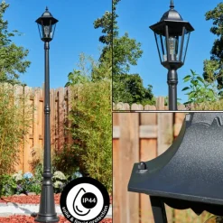 Luminaires Rustiques-hofstein Borne lumineuse Hongkong Noir, 1 lumière