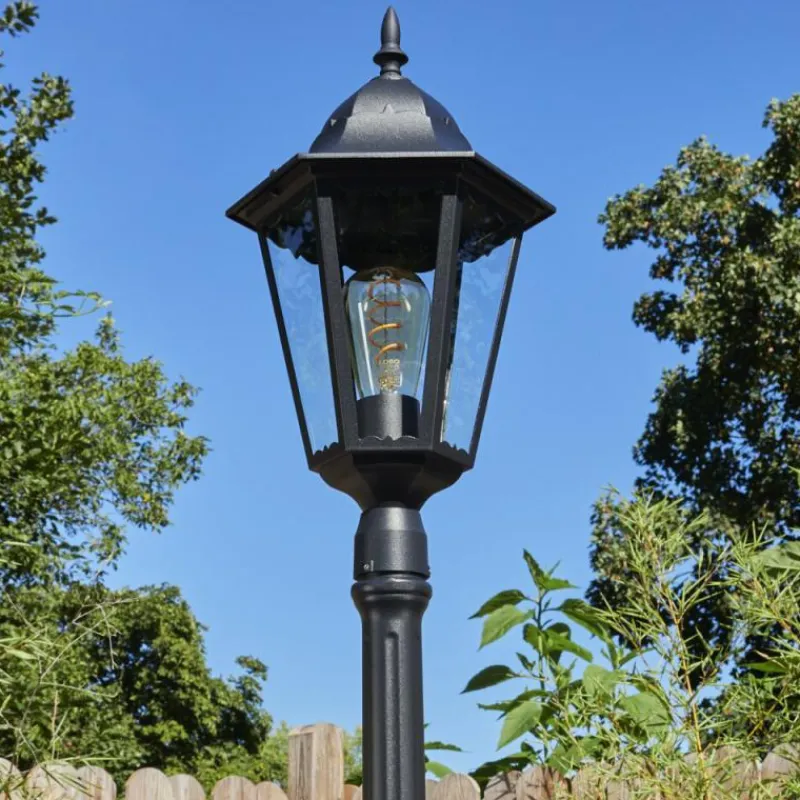 Luminaires Rustiques-hofstein Borne lumineuse Hongkong Noir, 1 lumière