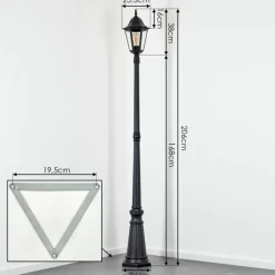 Luminaires Rustiques-hofstein Borne lumineuse Hongkong Noir, 1 lumière