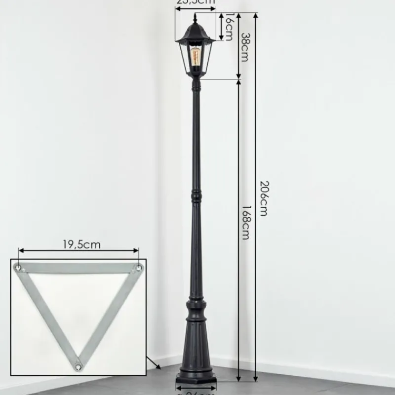 Luminaires Rustiques-hofstein Borne lumineuse Hongkong Noir, 1 lumière