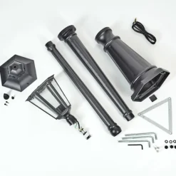 Luminaires Rustiques-hofstein Borne lumineuse Hongkong Noir, 1 lumière