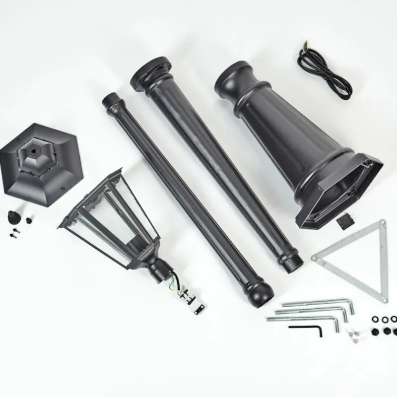 Luminaires Rustiques-hofstein Borne lumineuse Hongkong Noir, 1 lumière