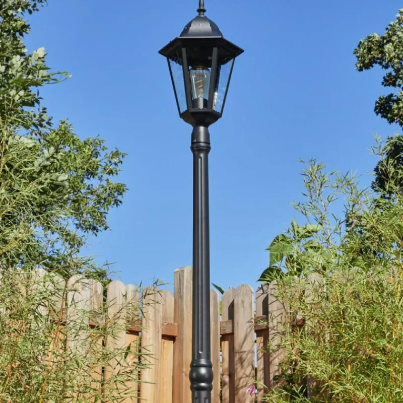 Luminaires Rustiques-hofstein Borne lumineuse Hongkong Noir, 1 lumière