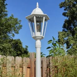 Luminaires Rustiques-hofstein Borne lumineuse Hongkong Blanc, 1 lumière