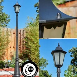 Luminaires Rustiques-hofstein Borne lumineuse Hongkong Noir, 1 lumière