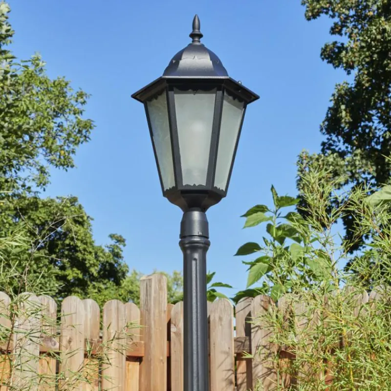 Luminaires Rustiques-hofstein Borne lumineuse Hongkong Noir, 1 lumière