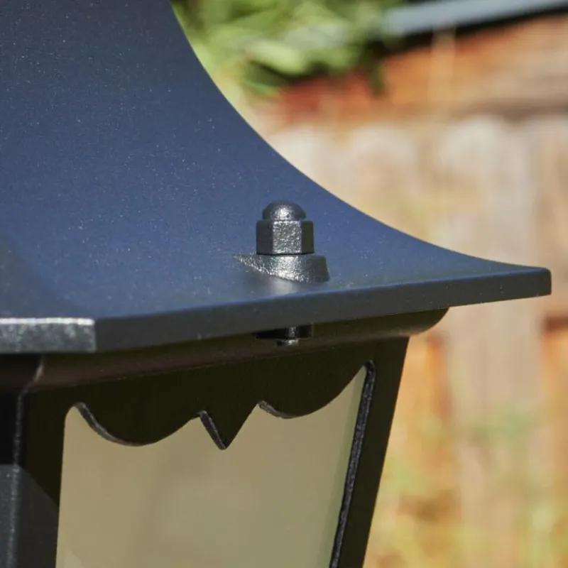 Luminaires Rustiques-hofstein Borne lumineuse Hongkong Noir, 1 lumière