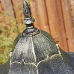 Luminaires Rustiques-hofstein Borne lumineuse Hongkong Or, Noir, 1 lumière