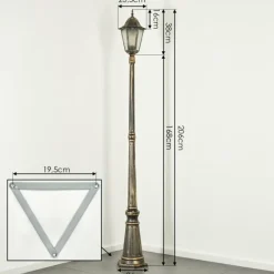 Luminaires Rustiques-hofstein Borne lumineuse Hongkong Or, Noir, 1 lumière