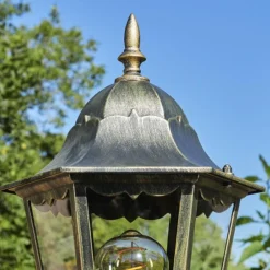 Luminaires Rustiques-hofstein Borne lumineuse Hongkong Brun, Or, 1 lumière