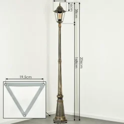 Luminaires Rustiques-hofstein Borne lumineuse Hongkong Brun, Or, 1 lumière