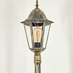 Luminaires Rustiques-hofstein Borne lumineuse Hongkong Brun, Or, 1 lumière