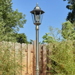 Luminaires Rustiques-hofstein Borne lumineuse Hongkong Brun, Or, 1 lumière