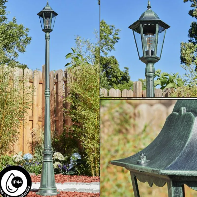 Luminaires Rustiques-hofstein Borne lumineuse Hongkong Vert, Noir, 1 lumière