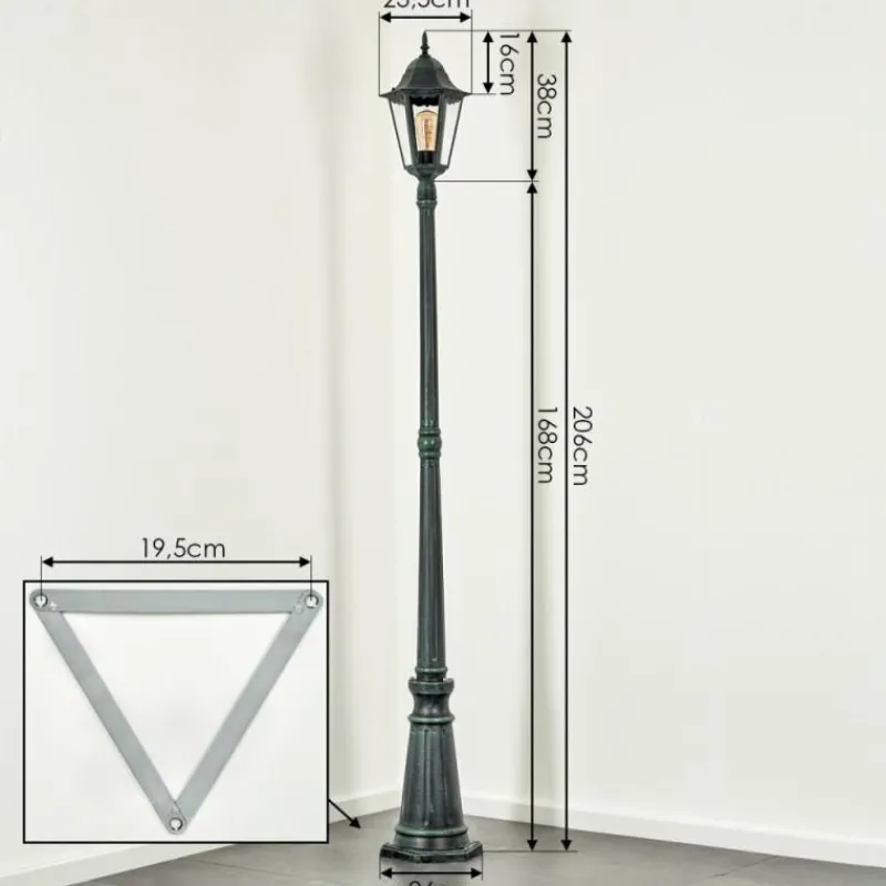 Luminaires Rustiques-hofstein Borne lumineuse Hongkong Vert, Noir, 1 lumière