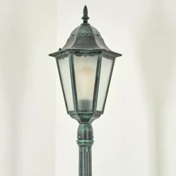 Luminaires Rustiques-hofstein Borne lumineuse Hongkong Vert, Noir, 1 lumière