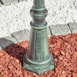 Luminaires Rustiques-hofstein Borne lumineuse Hongkong Vert, Noir, 1 lumière