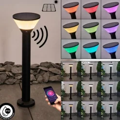 hofstein Borne lumineuse Joennierni LED Noir, 1 lumière, Détecteur de mouvement, Changeur de couleurs