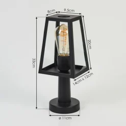 hofstein Borne lumineuse Juanico Noir, 1 lumière