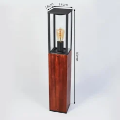 Lampes En Bois-hofstein Borne lumineuse Kiwalik Bois foncé, Noir, 1 lumière