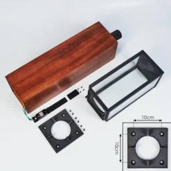 Lampes En Bois-hofstein Borne lumineuse Kiwalik Bois foncé, Noir, 1 lumière