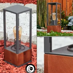 Lampes En Bois-hofstein Borne lumineuse Kiwalik Bois foncé, Noir, 1 lumière