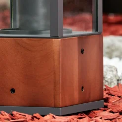 Lampes En Bois-hofstein Borne lumineuse Kiwalik Bois foncé, Noir, 1 lumière