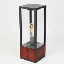 Lampes En Bois-hofstein Borne lumineuse Kiwalik Bois foncé, Noir, 1 lumière