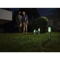 Luminaires Ledvance Borne lumineuse LEDVANCE GARDEN POLE Acier inoxydable, 1 lumière, Changeur de couleurs