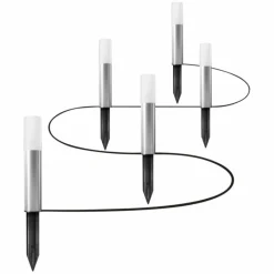 Luminaires Ledvance Borne lumineuse LEDVANCE GARDEN POLE Acier inoxydable, 1 lumière, Changeur de couleurs