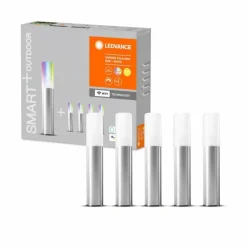 Luminaires Ledvance Borne lumineuse LEDVANCE GARDEN POLE Acier inoxydable, 1 lumière, Changeur de couleurs