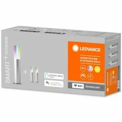 Luminaires Ledvance Borne lumineuse LEDVANCE GARDEN POLE Acier inoxydable, 1 lumière, Changeur de couleurs
