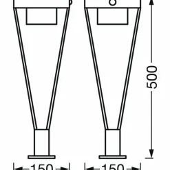 Luminaires Ledvance Borne lumineuse LEDVANCE ENDURA Acier inoxydable, 1 lumière, Détecteur de mouvement