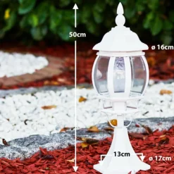 Luminaires Rustiques-hofstein Borne lumineuse Lentua Blanc, 1 lumière