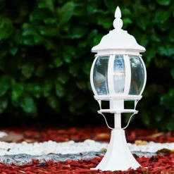 Luminaires Rustiques-hofstein Borne lumineuse Lentua Blanc, 1 lumière